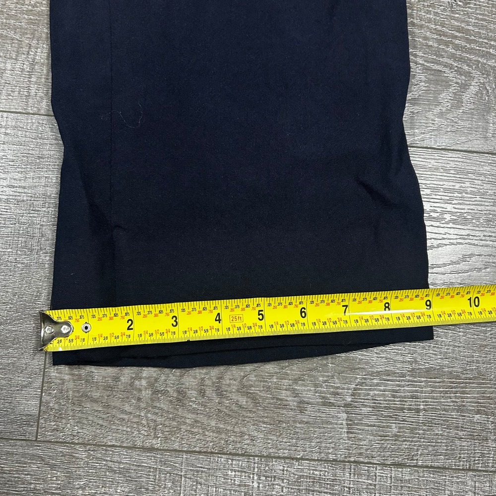 J Press Mens Navy Blue Twill Dress Trousers Straight Leg Flat Front Pants 0562 - Picture 3 of 6